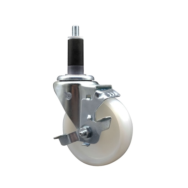 4'' SS Nylon Swivel 1-1/8'' Expanding Stem Caster with Brake